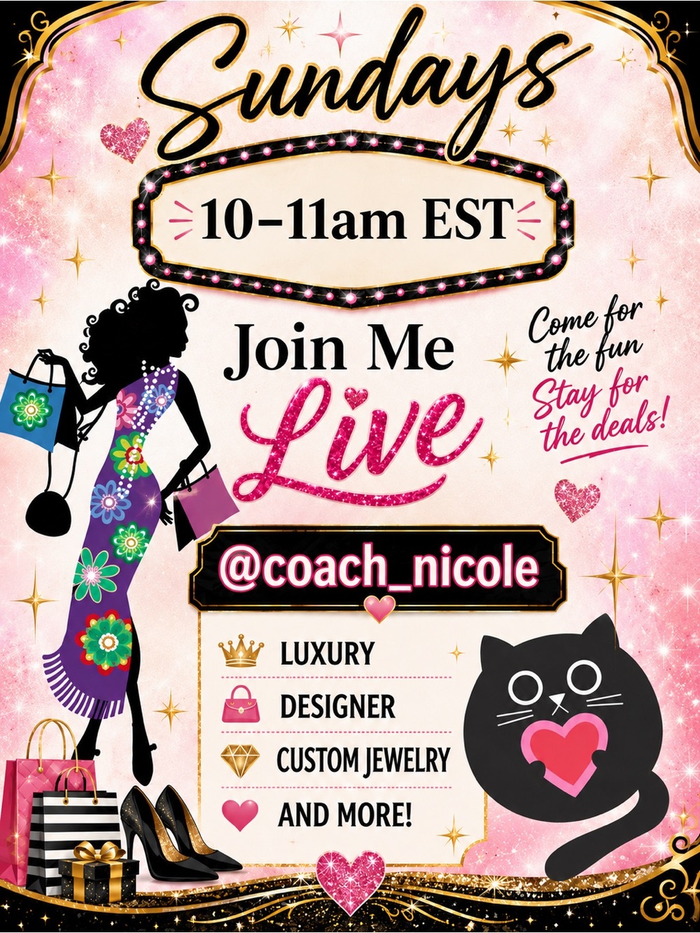 Live Sundays! @10am EST Designer Bags, Jewelry & Gifts